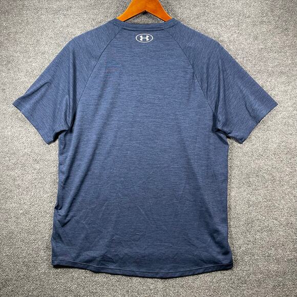 Under Armour The Tech Tee Shirt Men's Large Blue Performance SS Casual Active - Picture 7 of 8